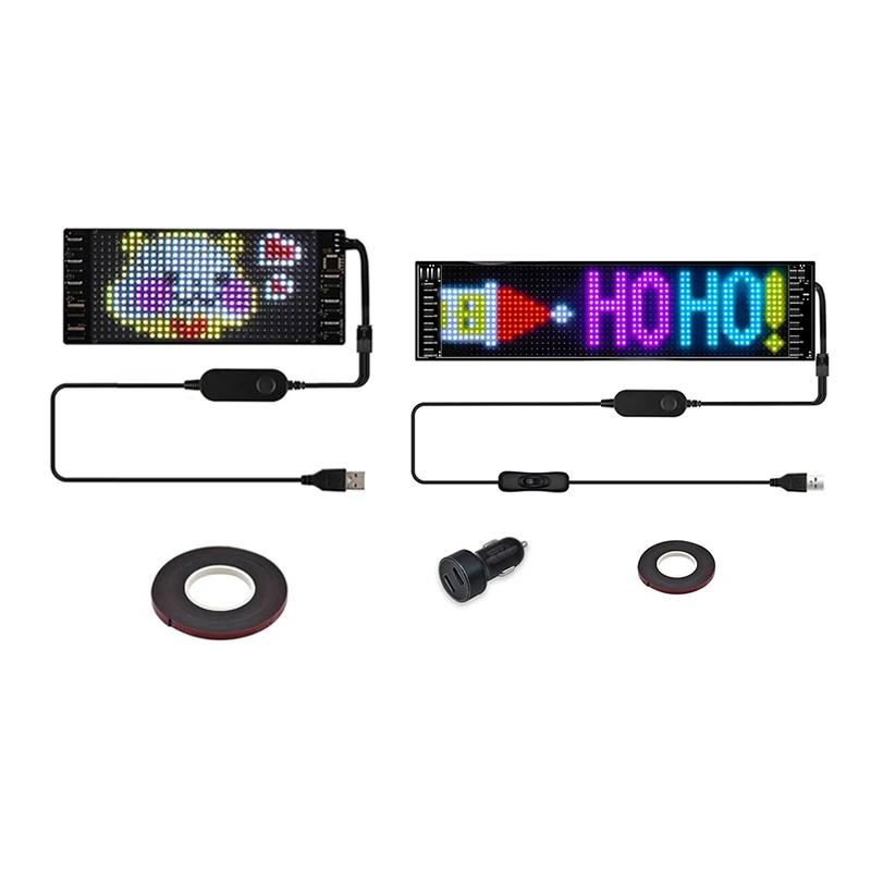 LED ȼ г, USB 5V  LED , RGB ũѸ ؽƮ ִϸ̼ ÷,  , 16X64 LED, 9.2X37.2 cm 
